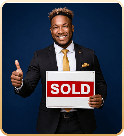Agent with sold sign